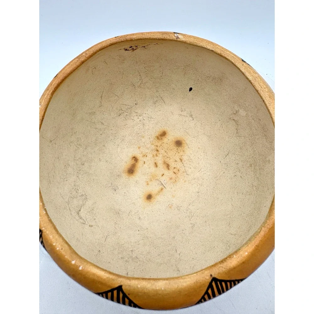Antique Early Hopi Pueblo Pottery Food Bowl Pot Old Patina Acoma NM Painted